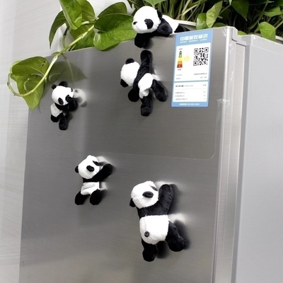 Kitchen Accessories Home Decor Souvenir  Cartoon Cute Soft Plush 3d Panda Fridge Strong Magnet Refrigerator Sticker Custom