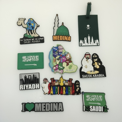 Clothing Wholesale Embossed 3d Free Sample Velcroes Soft Pvc Rubber Saudi National Day Custom Handmade Textile Label Patch