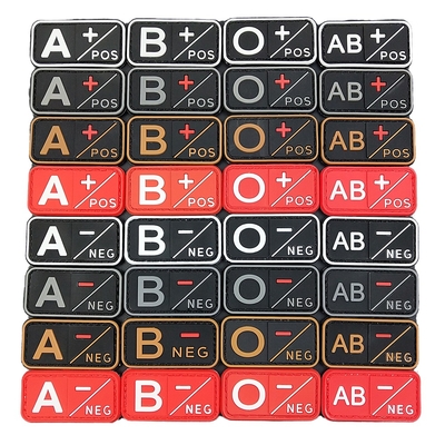 Negative Stickers Positive Blood Type Patch Pour Groupe Sanguin Medic PVC Rubber Badges Patch for Clothes