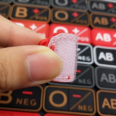 Negative Stickers Positive Blood Type Patch Pour Groupe Sanguin Medic PVC Rubber Badges Patch for Clothes