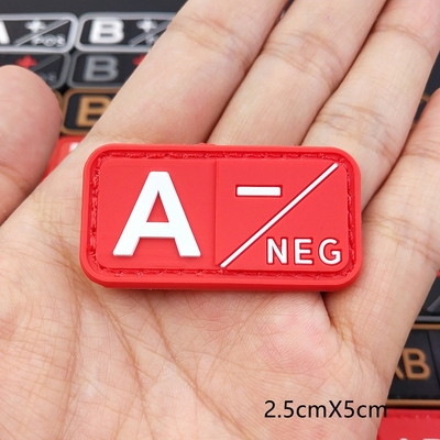 Negative Stickers Positive Blood Type Patch Pour Groupe Sanguin Medic PVC Rubber Badges Patch for Clothes