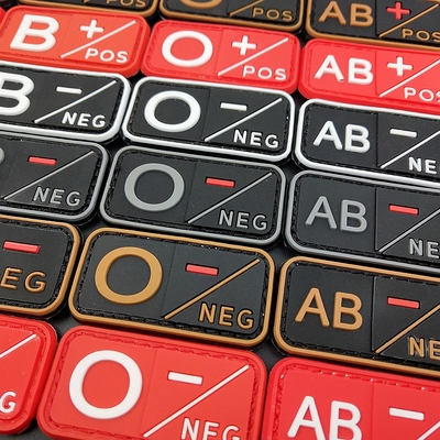 Negative Stickers Positive Blood Type Patch Pour Groupe Sanguin Medic PVC Rubber Badges Patch for Clothes
