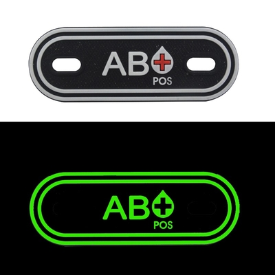A + B + AB + O + Front Badge Package Decorative Clothing Zipper Blood Type  Custom PVC Blood Type Label  Patch