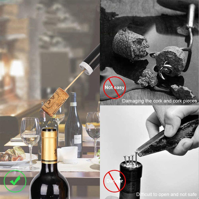 Air Pump Opening Tool Stainless Steel Pin Cork Remove Air Pressure Wine Corkscrew Electric Wine Bottle Opener Set