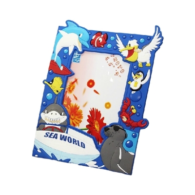 2025 Happy New Year High Quality Magnetic Custom 3d Pvc Rubber Picture Photo Frame for Kid Gift