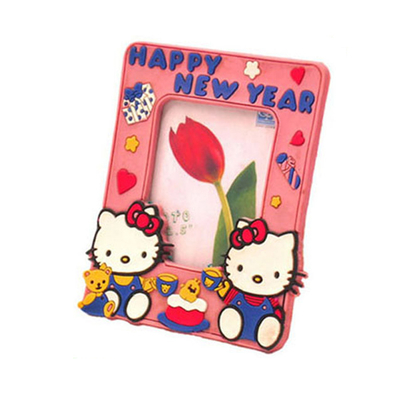 2025 Happy New Year High Quality Magnetic Custom 3d Pvc Rubber Picture Photo Frame for Kid Gift