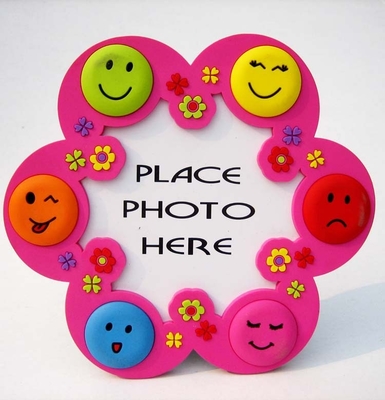 2025 Happy New Year High Quality Magnetic Custom 3d Pvc Rubber Picture Photo Frame for Kid Gift