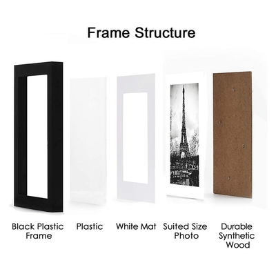 Desk Wall Albums Accessories Decorations Photo Frame With Mat Picture Plastic PVC 5x7 6x8 8x10 11*14 Inches Black White Sl