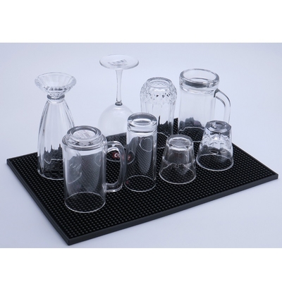 Non-slip Waterproof  Rubber Mat PVC Pad Coaster Kitchen Placemat Bar Counter Beer Whiskey Coffee Cup Mug Rectangle Drip Mat