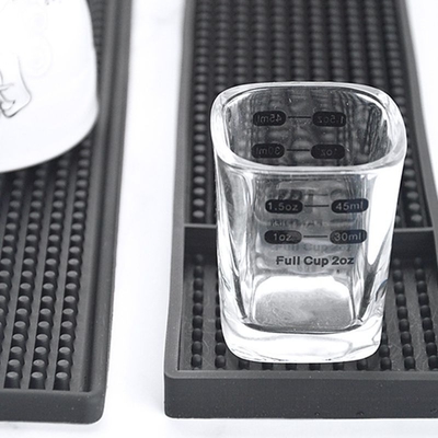 Black  Bar Service Spill Mat Rubber Dish Drying Runner Glass Drip Tray Beer Drink Rail Custom logo Bars Service Mat