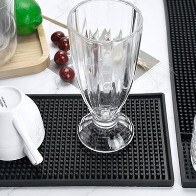 Black  Bar Service Spill Mat Rubber Dish Drying Runner Glass Drip Tray Beer Drink Rail Custom logo Bars Service Mat