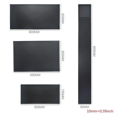 Black  Bar Service Spill Mat Rubber Dish Drying Runner Glass Drip Tray Beer Drink Rail Custom logo Bars Service Mat