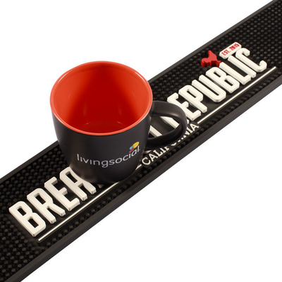 Drink Bar Rail Mat Spill Drinking Custom Pvc Silicone Rubber bar Mat Rubber with 3D Logo