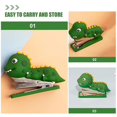 Cute 3D Cartoon Mini Manual Office Stapler Set Handheld PVC Silicone Rubber Stapler for Home Office Business Novelty Gifts