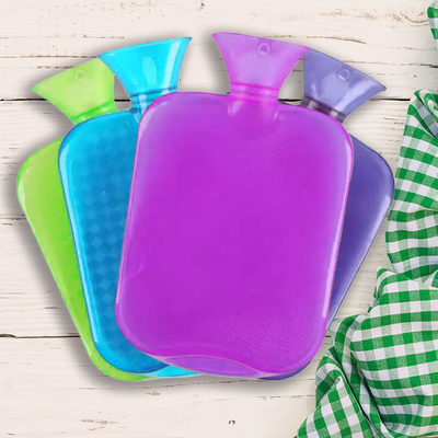 500ml Reusable Rechargeable Manufacture Rubber Silicon Pvc Transparent Winter Warm Hand Feet Warmer Hot Water Bottle Bag