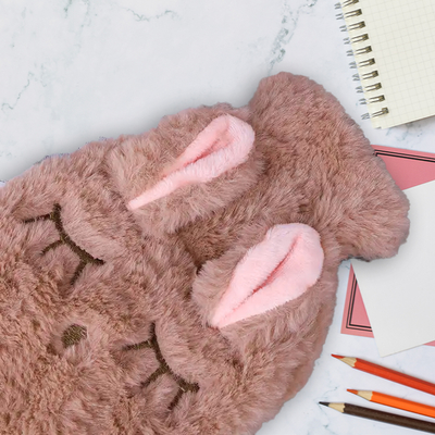 Bpa Free Reusable Rechargeable Manufacture Winter Rubber Silicone Pvc Transparent Plush Toy Hot Water Bottle Bag with Cover