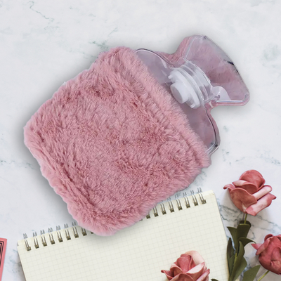 Bpa Free Reusable Rechargeable Manufacture Winter Rubber Silicone Pvc Transparent Plush Toy Hot Water Bottle Bag with Cover