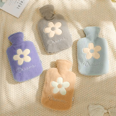 2L Reusable Rechargeable Plush Cute Hand Keep Warm Electric Charge Rubber PVC Silicon Hot-Water Bottle Bag with Cover