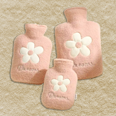2L Reusable Rechargeable Plush Cute Hand Keep Warm Electric Charge Rubber PVC Silicon Hot-Water Bottle Bag with Cover