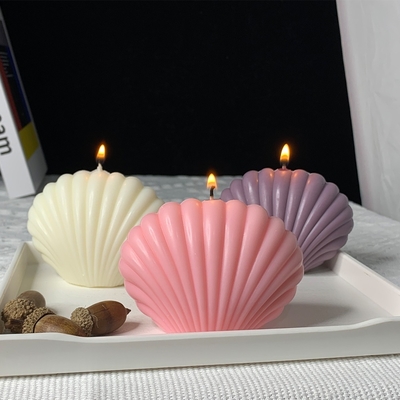 Custom Luxury Silicone Silicon DIY 3D Shell Gifts Cake Soap Resin Epoxy Pillar Candle Wax Jar Mould Mold for Candle Making