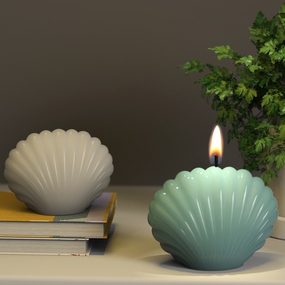 Custom Luxury Silicone Silicon DIY 3D Shell Gifts Cake Soap Resin Epoxy Pillar Candle Wax Jar Mould Mold for Candle Making