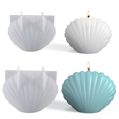 Custom Luxury Silicone Silicon DIY 3D Shell Gifts Cake Soap Resin Epoxy Pillar Candle Wax Jar Mould Mold for Candle Making