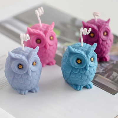 Night Owl Shape Custom Luxury Silicone Silicon Body Birthday Resin Candle Mold for 3D Cake Tools and Wax Jar Making