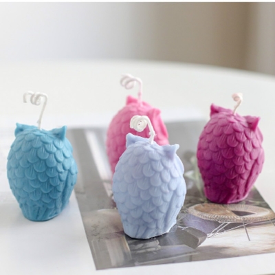Night Owl Shape Custom Luxury Silicone Silicon Body Birthday Resin Candle Mold for 3D Cake Tools and Wax Jar Making