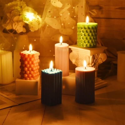 Custom Luxury Large 3D Resin Silicone Pilllar Wax Jar Birthday Candle Mold for Making Custom 3D Birthday Candles Cake Tools