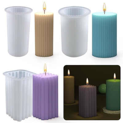Custom Luxury Large 3D Resin Silicone Pilllar Wax Jar Birthday Candle Mold for Making Custom 3D Birthday Candles Cake Tools